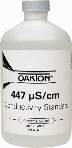 Oakton WD00653-47 Conductivity Calibration Solutions & Solutions Sets Type Conductivity/TDS Solution Pint Bottle  Conductivity 447 µS  Accuracy (%) 1.0  For Calibrating TDS  For Testing TDS  Standards ISO 9000 NIST