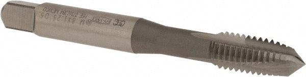 OSG 2891400 Spiral Point Tap M8x1.25 Metric, 3 Flutes, Plug Chamfer, 6H Class of Fit, HSS-E Vanadium, Bright/Uncoated Coated