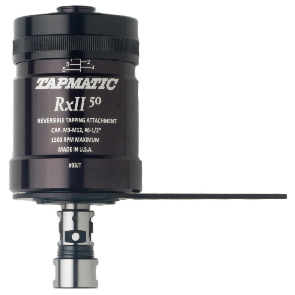 Tapmatic 116033 Model RX50, No. 6 Min Tap Capacity, 1/2 Inch Max Mild Steel Tap Capacity, JT33 Mount Tapping Head