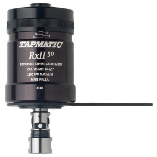 Tapmatic 116033 Model RX50, No. 6 Min Tap Capacity, 1/2 Inch Max Mild Steel Tap Capacity, JT33 Mount Tapping Head