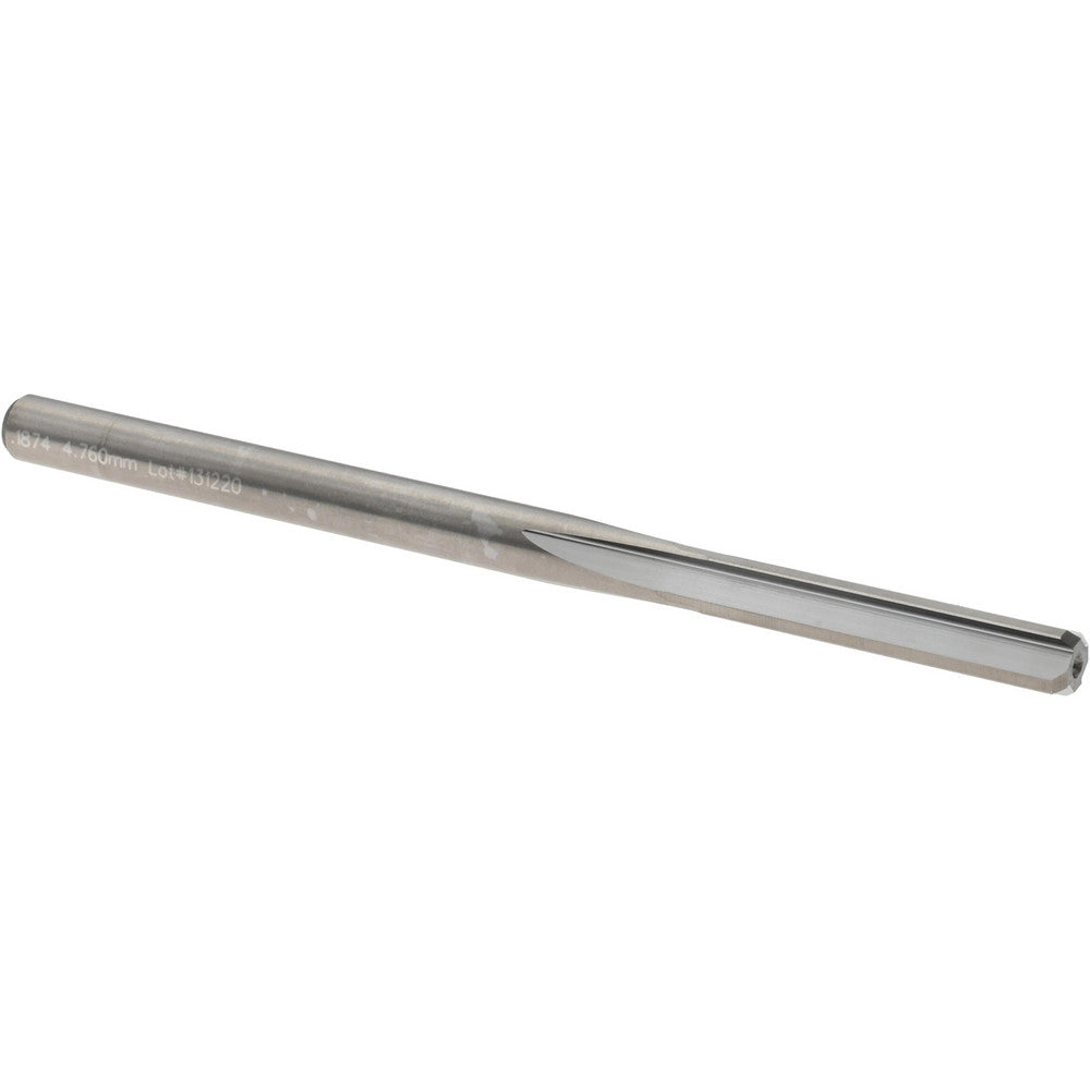 M.A. Ford 27218740 Chucking Reamer 0.1874" Dia, 2-3/4" OAL, 7/8" Flute Length, Straight Flute, Straight-Cylindrical Shank, Solid Carbide