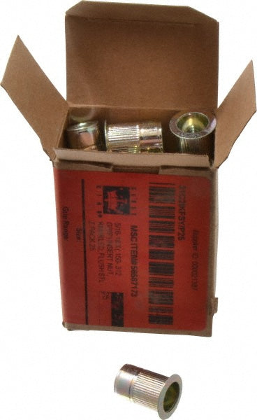 RivetKing 31C2IKFSY/P25 5/16-18, 0.15 to 0.312" Grip, Steel Standard Rivet Nut