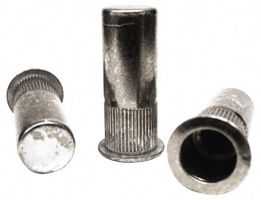 RivetKing 10F1IKFSYCE/P25 #10-32, 0.02 to 0.13" Grip, 19/64" Drill, Steel Closed End Knurled Rivet Nut
