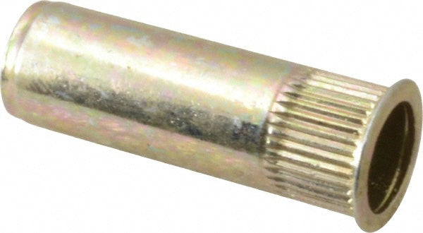RivetKing 25C1IKFSYCE/P25 1/4-20, 0.027 to 0.165" Grip, 25/64" Drill, Steel Closed End Knurled Rivet Nut