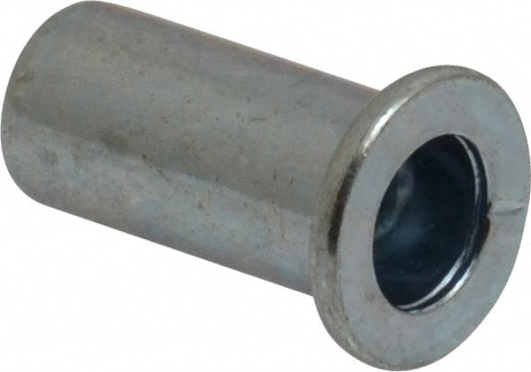 RivetKing 25C2IRLSZ/P100 1/4-20, 0.08 to 0.14" Grip, Steel Standard Rivet Nut