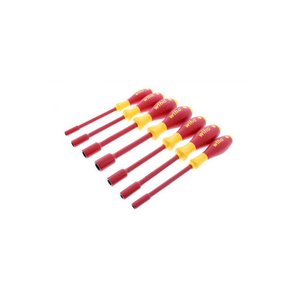 Wiha 32294 Nut Driver Set 7 Pc, 3/16 to 1/2", Solid Shaft, Ergonomic Handle