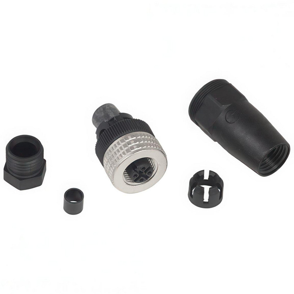 Telemecanique Sensors XZCC12FDM50B 3 Amp, M12 5 Pin Female Straight Field Attachable Connector Sensor and Receptacle