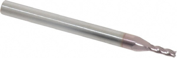 Kyocera SGS Precision Tools 39007 Square End Mill 1/16" Dia, 3/16" LOC, 4 Flute, Solid Carbide