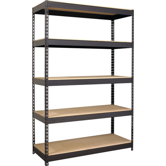 Iron Horse 17313 Adjustable Steel Shelving 48" Wide, 18" Deep, 72" High, Black