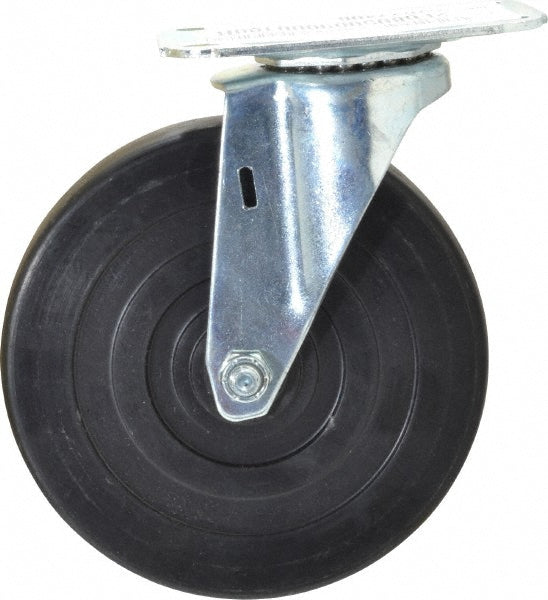 E.R. Wagner 2F6805009000100 Swivel Top Plate Caster Hard Rubber, 5" Wheel Dia, 1" Wheel Width, 145 lb Capacity, 5-13/16" OAH
