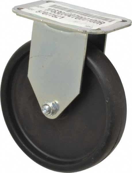 E.R. Wagner 1F6305027000100 Rigid Top Plate Caster Polyolefin, 5" Wheel Dia, 1" Wheel Width, 145 lb Capacity, 5-13/16" OAH