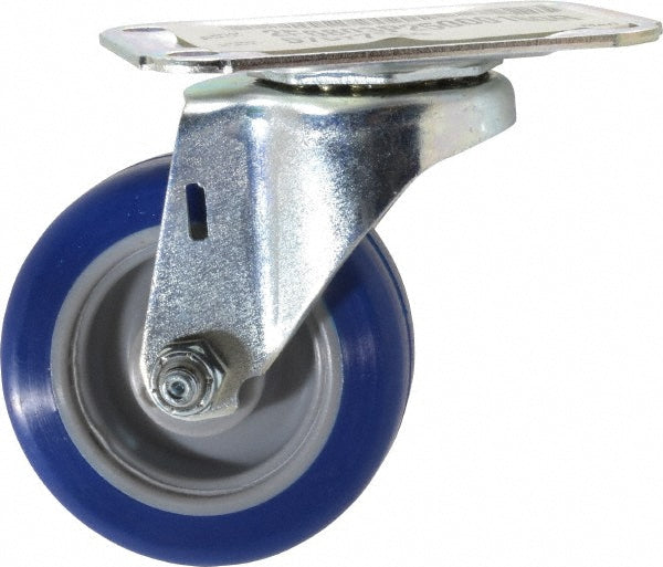E.R. Wagner 2F6803P25000100 Swivel Top Plate Caster Polyurethane, 3" Wheel Dia, 1" Wheel Width, 125 lb Capacity, 3-3/4" OAH