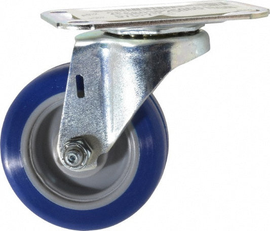 E.R. Wagner 2F6803P25000100 Swivel Top Plate Caster Polyurethane, 3" Wheel Dia, 1" Wheel Width, 125 lb Capacity, 3-3/4" OAH
