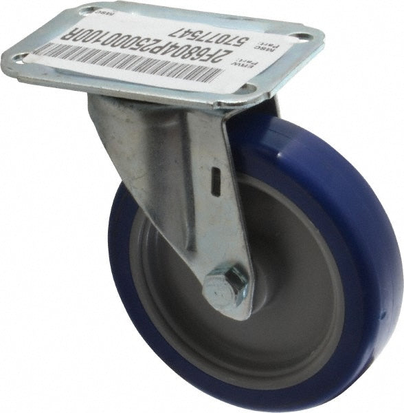 E.R. Wagner 2F6804P25000100 Swivel Top Plate Caster Polyurethane, 4" Wheel Dia, 1" Wheel Width, 140 lb Capacity, 4-13/16" OAH