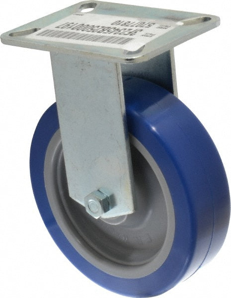 E.R. Wagner 3F2345B25000197 Rigid Top Plate Caster Polyurethane, 5" Wheel Dia, 1-1/2" Wheel Width, 450 lb Capacity, 6-1/4" OAH