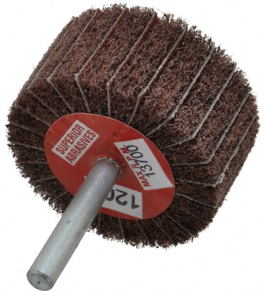 Superior Abrasives A008558 Mounted Flap Wheel 2" Dia, 1" Face Width, 120 Grit, Aluminum Oxide
