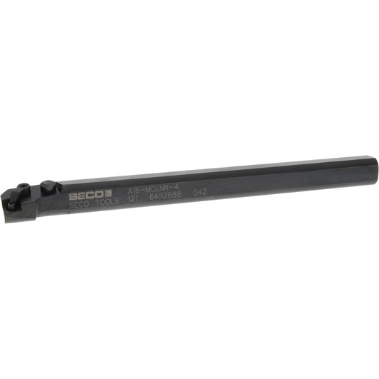 Seco 00012116 Indexable Boring Bar A16-MCLNR-4, 1.28" Min Bore Dia, Right Hand Cut, 1" Shank Dia, -5 &deg Lead Angle, Steel