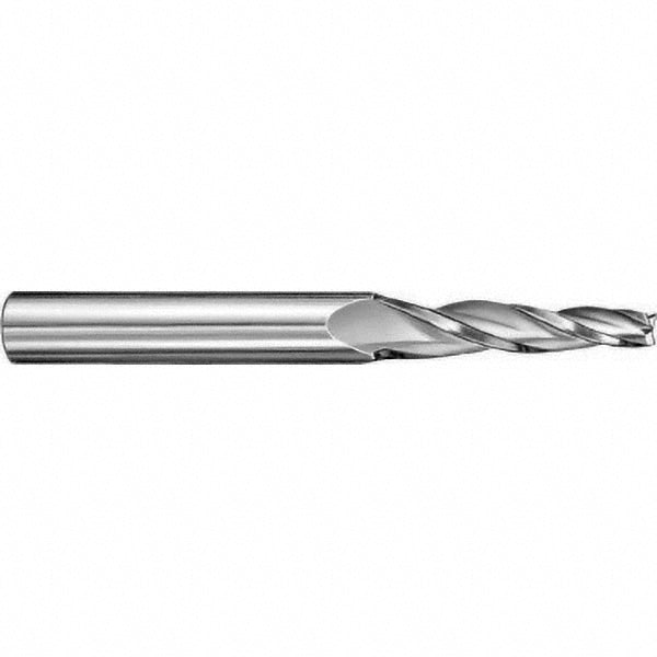 Kyocera SGS Precision Tools 32350 Tapered End Mill 7 deg Angle per Side, 1/8" Small Dia, 1/2" LOC, 3 Flute, Solid Carbide, Square End