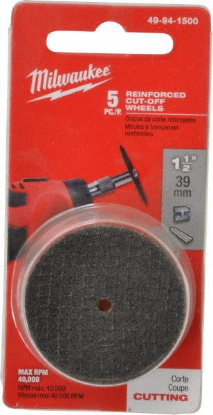 Milwaukee Tool 49-94-1500 Cutoff Wheel 1-1/2" Dia, 0.045" Thick, 1/8" Hole, Aluminum Oxide