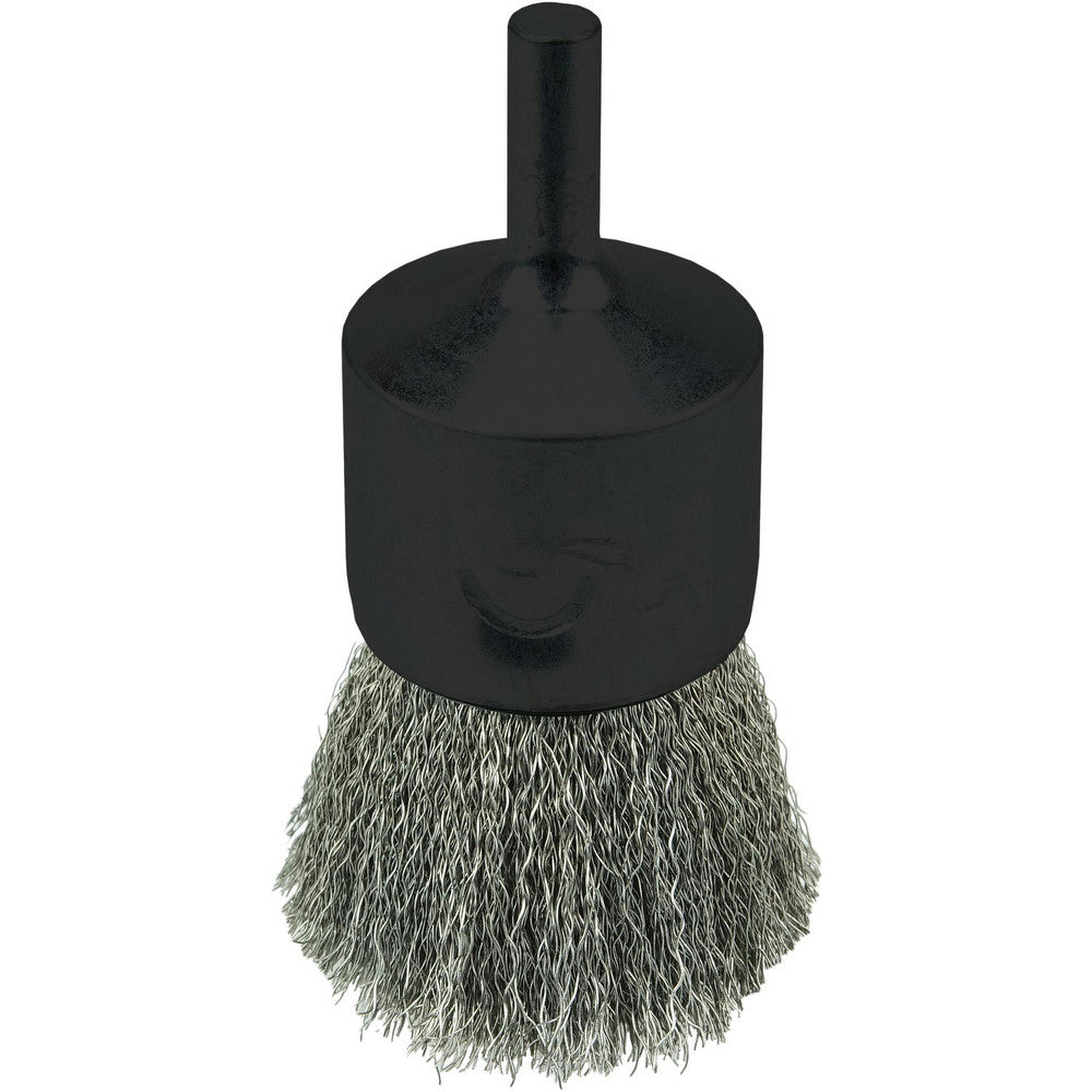Weiler 10021 End Brush 1" Dia, Stainless Steel, Crimped Wire