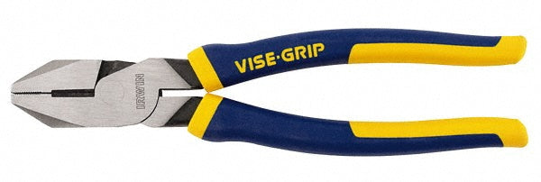 Irwin 2078209 9-1/2" OAL, 1-9/16" Jaw Length x 1-1/4" Jaw Width, Side Cutting Linesman's Pliers