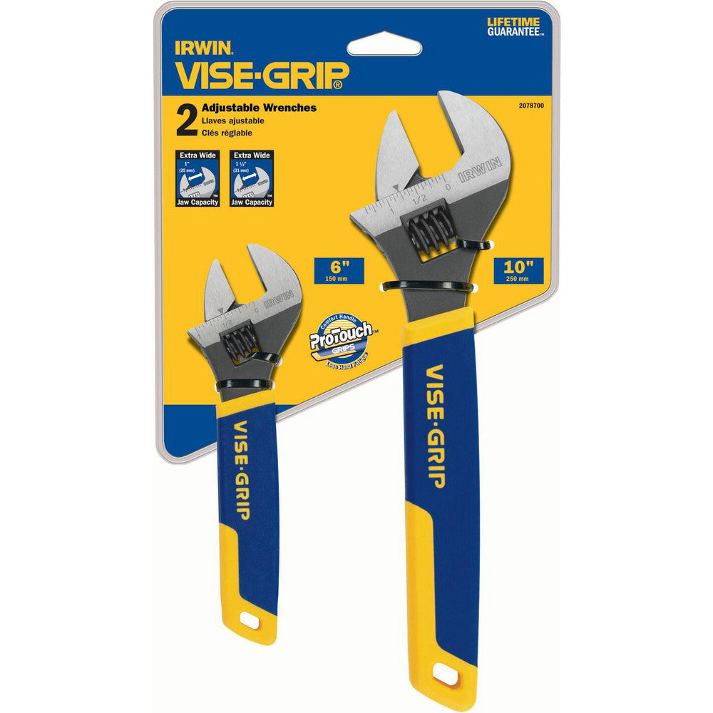 Irwin 2078700 Adjustable Wrench Set 2 Pc, Inch
