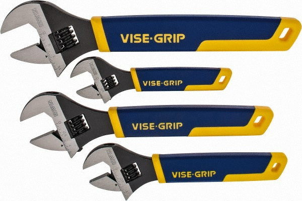 Irwin 2078706 Adjustable Wrench Set 4 Pc, Inch & Metric