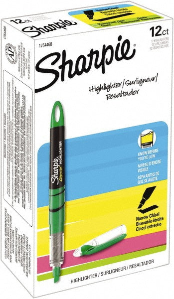 Sharpie 1754468 Highlighter Marker Green, AP Non-Toxic, Chisel Point