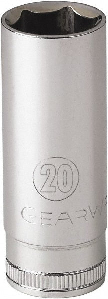 GEARWRENCH 80406 Deep Hand Socket 3/8" Drive, 20 mm Socket, 6-Point