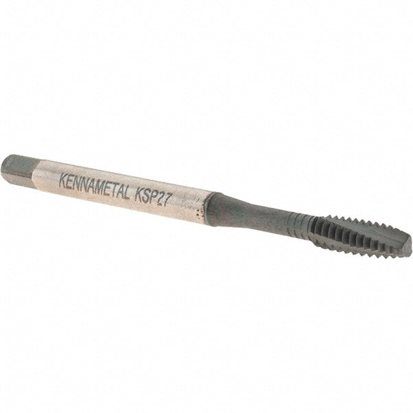 Kennametal 5708240 Spiral Flute Tap #6-32, UNC, 3 Flute, Modified Bottoming Chamfer, 2B Class of Fit, Powdered Metal, AlCrTiN Finish
