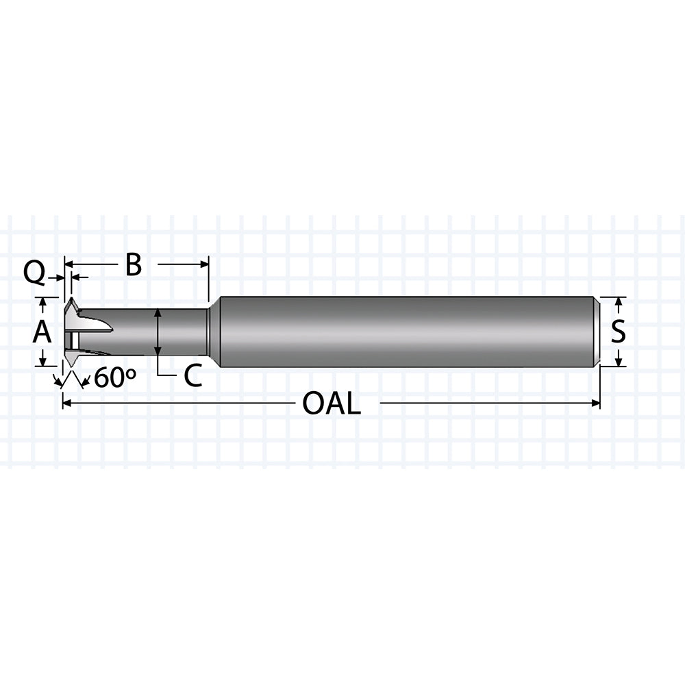 Scientific Cutting Tools, Inc. SPTM745A Single Profile Thread Mill 1-1/4-4 to 1-1/4-8, 4 to 8 TPI, Internal & External, 6 Flutes, Solid Carbide