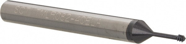 Scientific Cutting Tools, Inc. TMLR082-40ELA Helical Flute Thread Mill #4-40, Internal, 3 Flute, 0.2500" Shank Dia, Solid Carbide