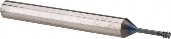 Scientific Cutting Tools, Inc. TMLR100-32ELA Helical Flute Thread Mill #6-32, Internal, 3 Flute, 0.2500" Shank Dia, Solid Carbide