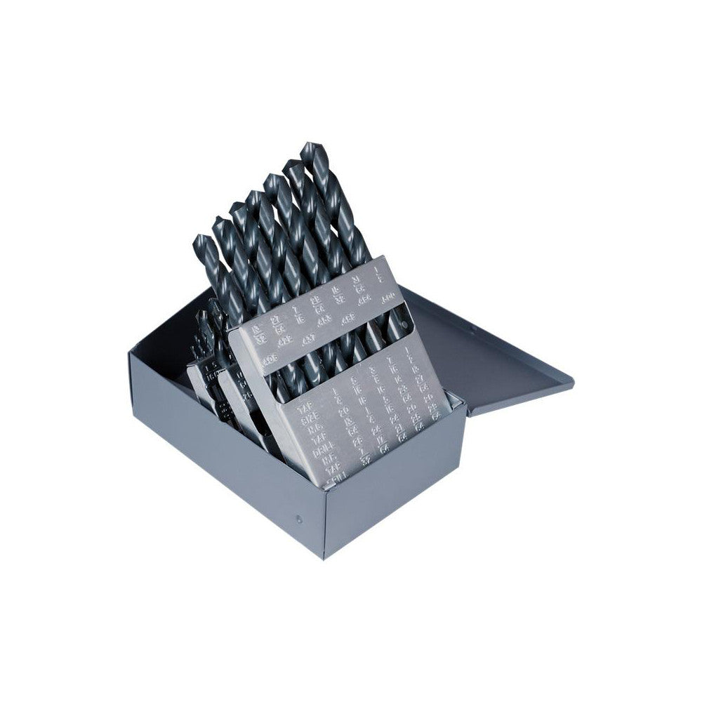 Cleveland C72197 Drill Bit Set Jobber Length Drill Bits, 29 Pc, 0.0625" to 0.5" Drill Bit Size, 118 &deg, High Speed Steel