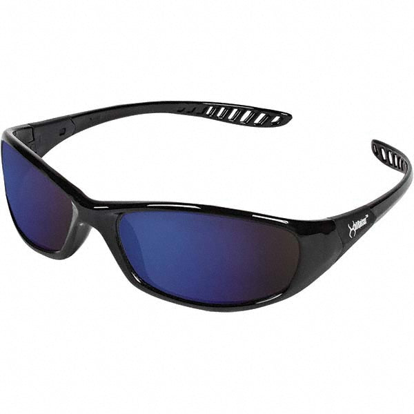 KleenGuard 20543 Safety Glass Scratch-Resistant, Polycarbonate, Blue Mirror Lenses, Full-Framed, UV Protection