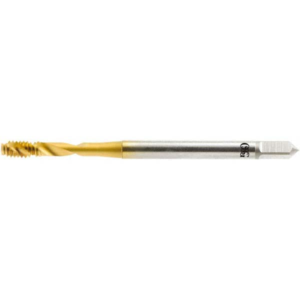 OSG 1645014205 Spiral Flute Tap 1/4-20 UNC, 2 Flutes, Modified Bottoming, 2B Class of Fit, Vanadium High Speed Steel, TIN Coated