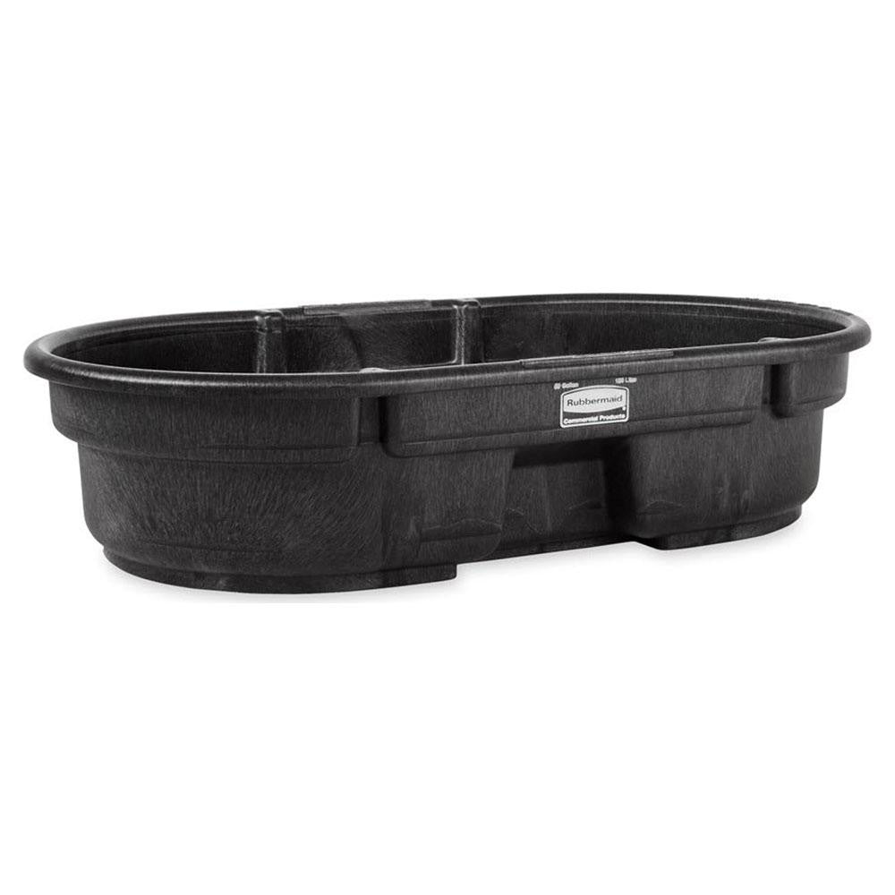 Rubbermaid FG424300BLA Stock Tank, 50 Gal, Structural Foam Livestock/Farm/Ag/Ranch Tank, Durable/Weather Resistant, Black