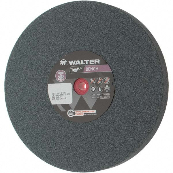 WALTER Surface Technologies 12E649 Bench & Pedestal Grinding Wheel 10" Dia, 1" Thick, 1" Hole Dia, Silicon Carbide