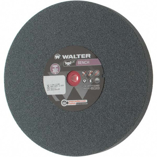WALTER Surface Technologies 12E649 Bench & Pedestal Grinding Wheel 10" Dia, 1" Thick, 1" Hole Dia, Silicon Carbide