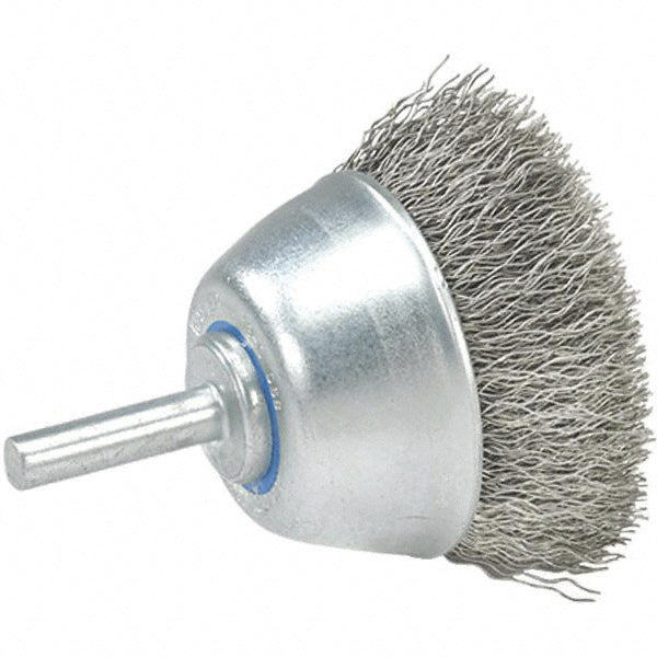 WALTER Surface Technologies 13C015 Cup Brush 1-1/2" Dia, 0.0118" Wire Dia, Steel, Crimped