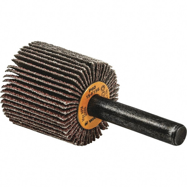 WALTER Surface Technologies 15F156 Mounted Flap Wheel 1" Dia, 1" Face Width, 80 Grit, Aluminum Oxide