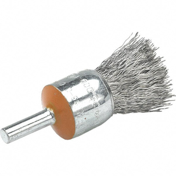 WALTER Surface Technologies 13C058 End Brushes 3/4" Dia, Stainless Steel, Crimped Wire
