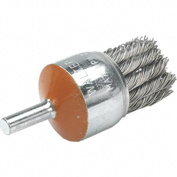WALTER Surface Technologies 13C020 End Brushes 1-1/8" Dia, Steel, Knotted Wire