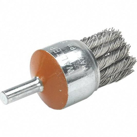 WALTER Surface Technologies 13C020 End Brushes 1-1/8" Dia, Steel, Knotted Wire