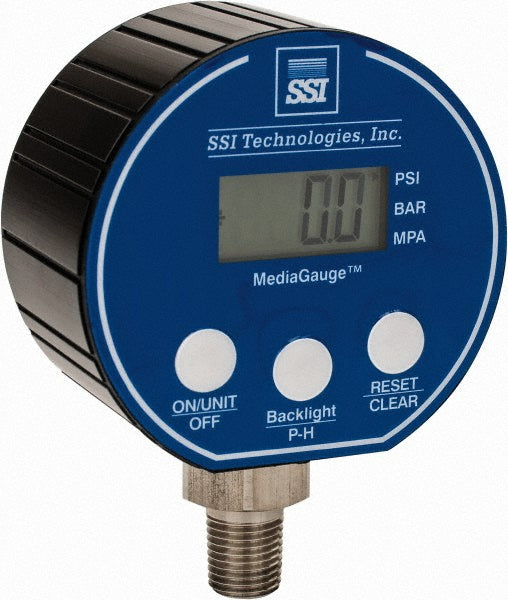 SSI Technologies MG-5000-A-9V-R Pressure Gauge 3" Dial, 0 to 5,000 psi, 1/4" Thread, NPT, Lower Mount