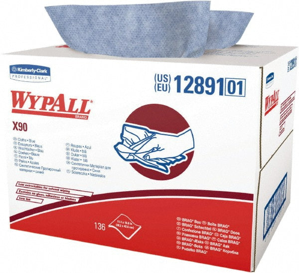 WypAll 12891 PowerClean™ x90 Ultra Duty Cloths (12891), Brag Box, Extended Use Towels, Blue