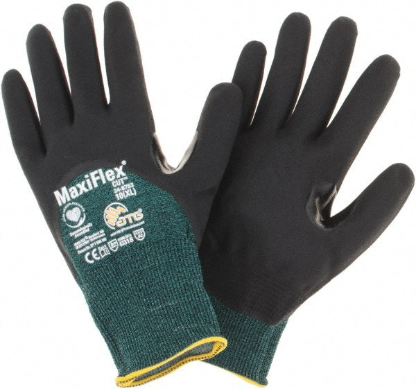 ATG 34-8753/XL Cut, Puncture & Abrasion-Resistant Gloves ATG 34-8753, Size X-Large, ANSI Cut A2, ANSI Puncture 1, Microfoam Nitrile, Engineered Yarn