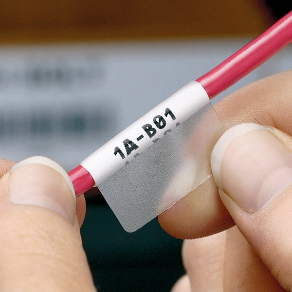 Panduit S100X150VAC Label Maker Label Clear & White, Vinyl, 1" OAL, 1-1/2" OAW, 200 per Roll