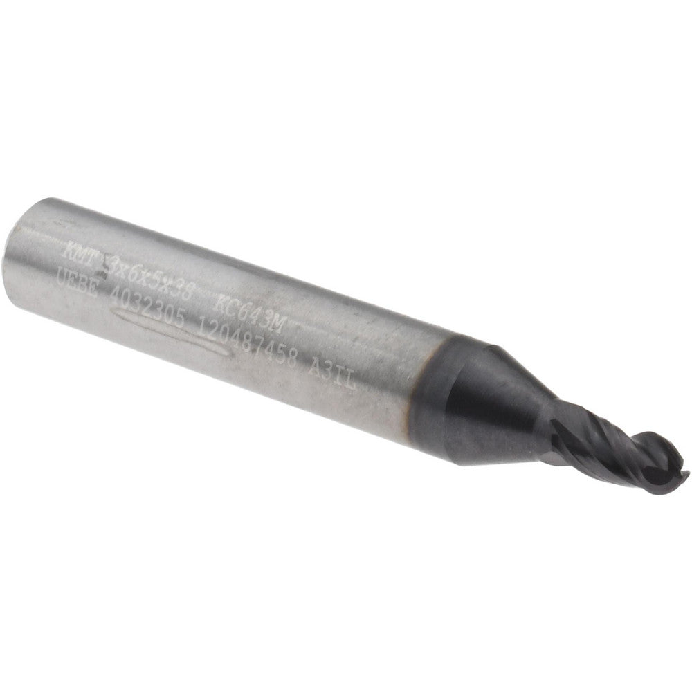 Kennametal 4032305 Ball End Mill 3.00 mm Dia, 5.00 mm LOC, 3 Flute, Solid Carbide