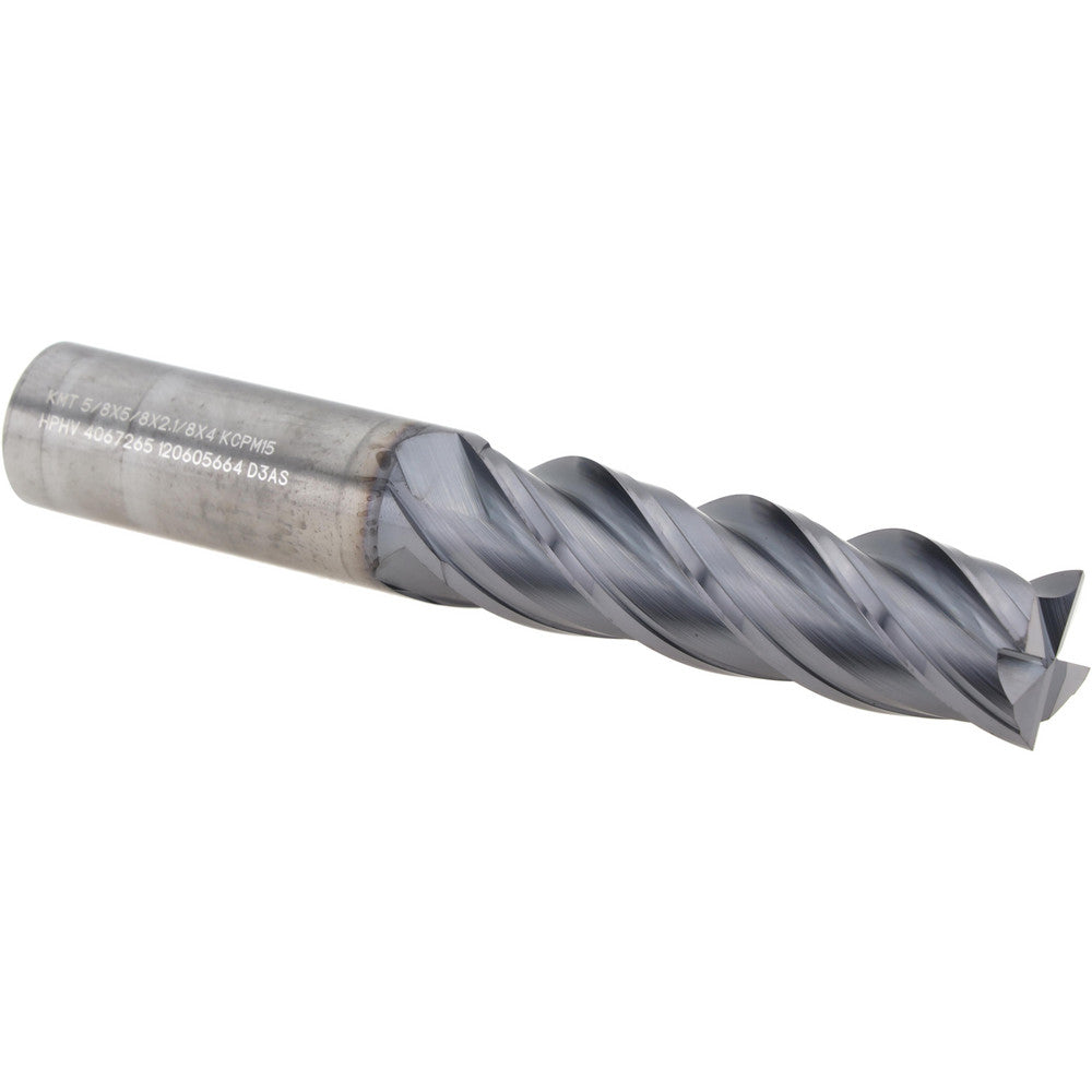 Kennametal 4067265 Square End Mill 5/8" Dia, 2-1/8" LOC, 4 Flute, Solid Carbide